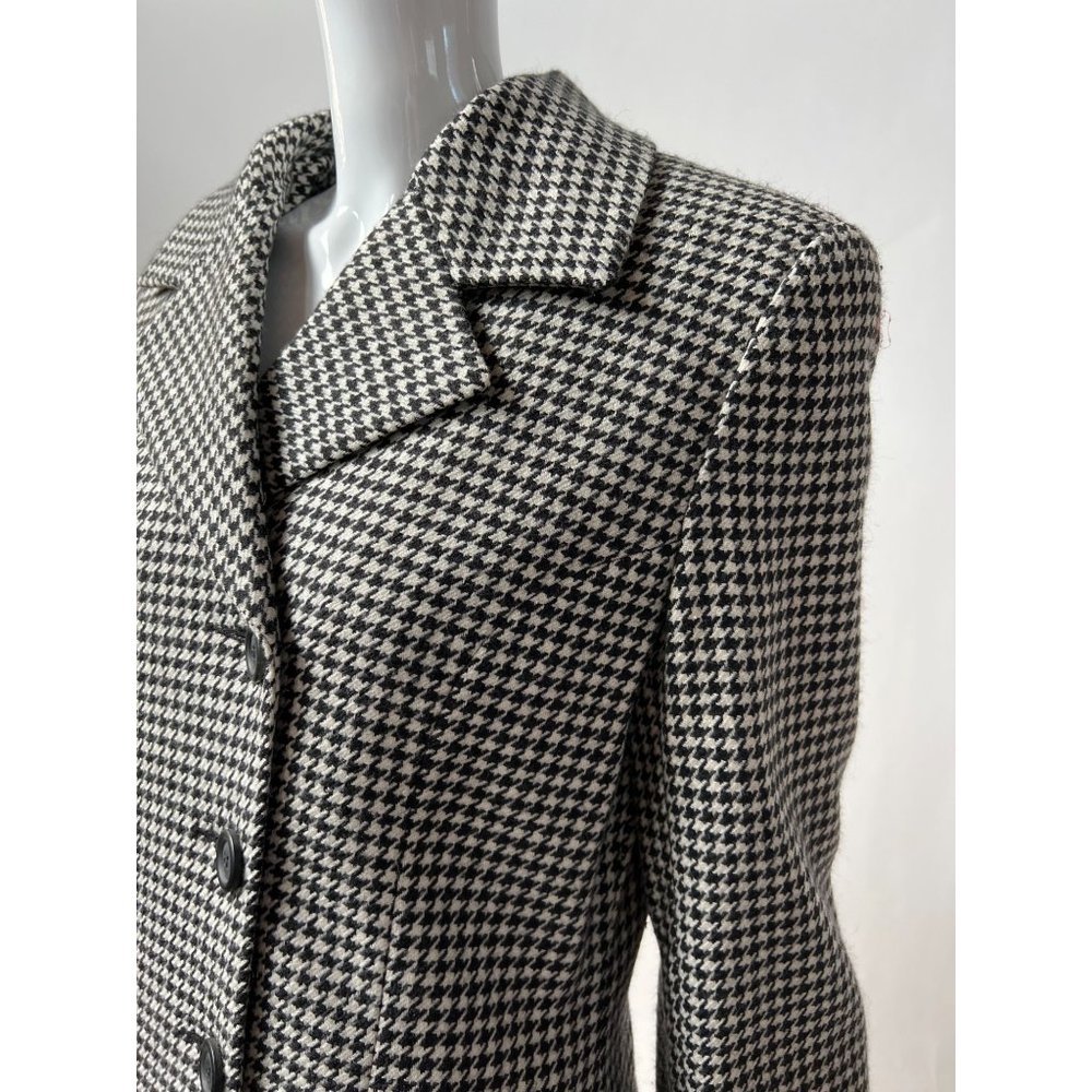 Express Double Breasted Houndstooth Jacket 8 Blac… - image 3
